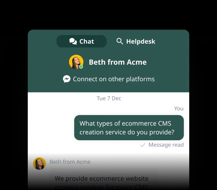 Engage with website visitors